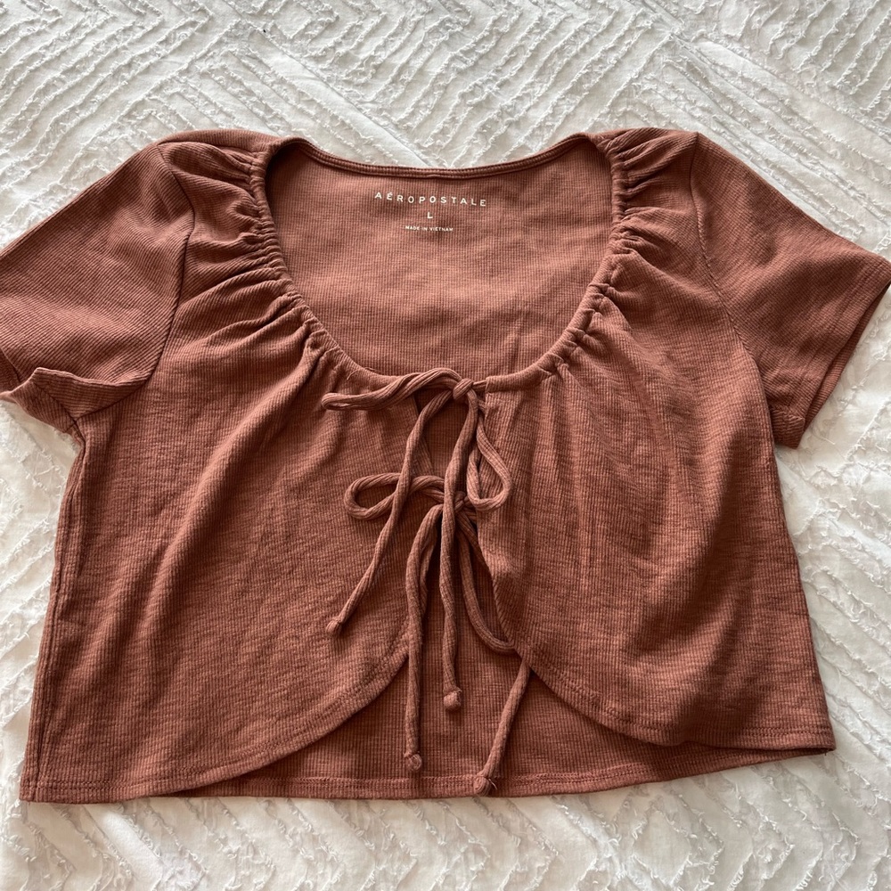 Double tie front t-shirt crop top